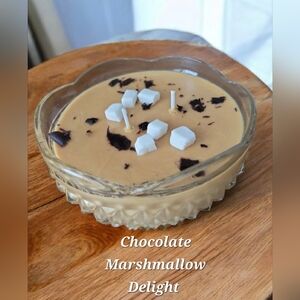 Chocolate Marshmallow Delight 100% Soy Candle In Vintage Bowl